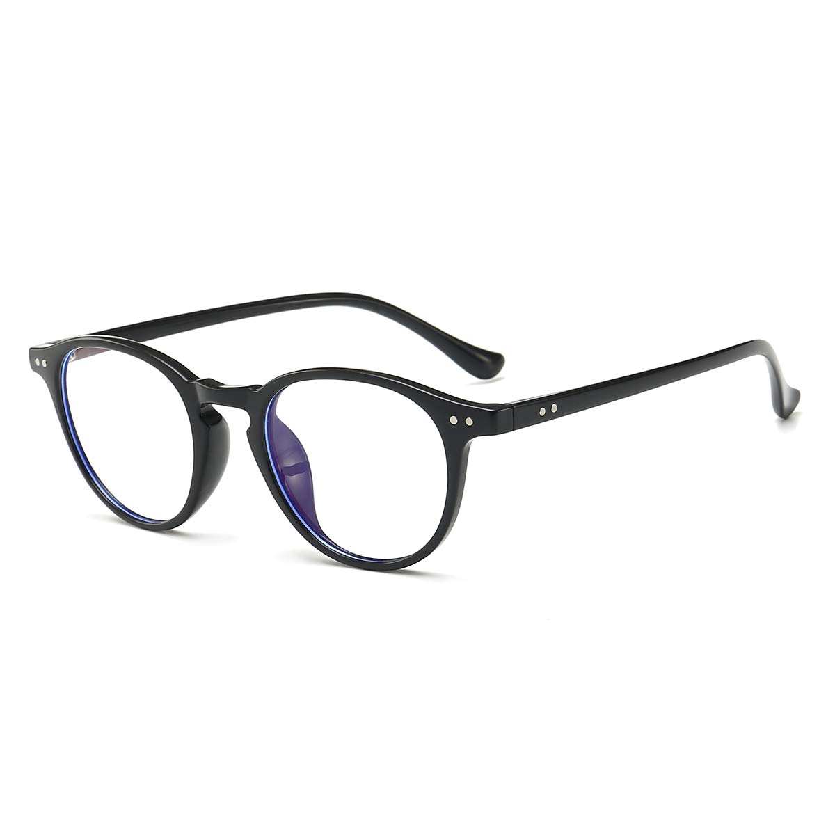 Blue Light Blocking Glasses Vintage Round Frame Eyeglasses for Women Men Black