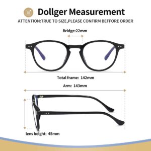 Blue Light Blocking Glasses Vintage Round Frame Eyeglasses for Women Men Black