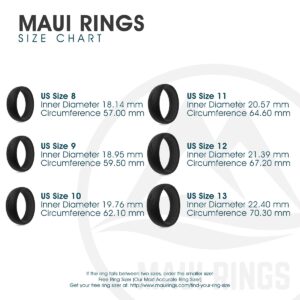 Men’s Silicone Wedding Rings MAUI RINGS Breathable Comfortable Attractive Rubber Band Safe for Sports Work Fitness Thin 8 Colors Precious Metal Look