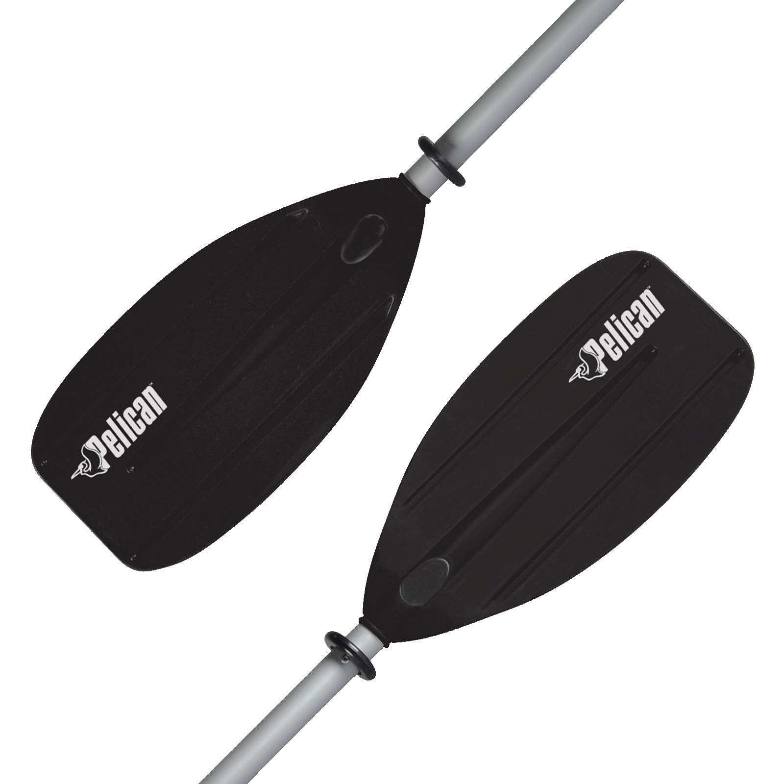 Pelican Junior Kid Kayak Paddle - Youth 2 Piece Aluminum & Polypropylene Ribbed Blade - 72 in - Black