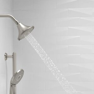 KOHLER 22169-BN Forte Multifunction Showerhead, Wall-Mount, 3 Spray Settings, 2.5 GPM, Vibrant Brushed Nickel