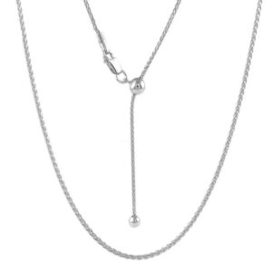 verona unisex italian 925 sterling silver 1.4mm spiga chain adjustable up to 24 inch