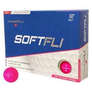 maxfli softfli low compression matte finish golf balls (pink)