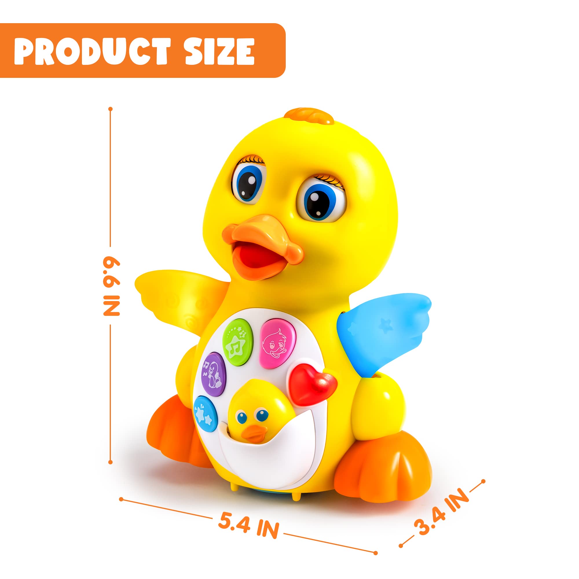 JOYIN Baby Toys Duck, Infant Musical Toys 18+ Months, Tummy Time Toys with Music & Lights, Light Up Learning Toys, Dancing Crawling Baby Toy, Baby Easter Basket Stuffers Gifts