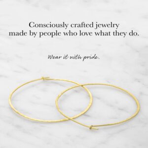 And Lovely 14K Gold Plated Hammered Texture Boho Chic Wire Hoop Earrings (Matte Gold 45mm)