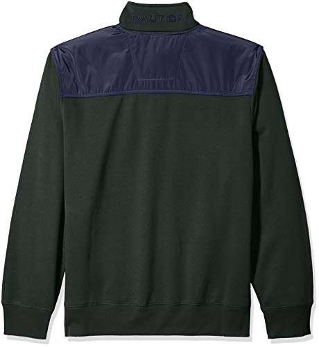 Nautica Men's 1/4 Zip Pieced Fleece Sweatshirt, kelp seas, Small