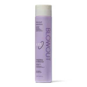 ion on blowout weightless conditioner, reduces frizz, improves fullness of hair