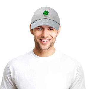 DALIX Four Leaf Clover Hat Baseball Cap St. Patrick's Day Cotton Caps Gray