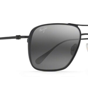 Maui Jim Men's and Women's Beaches Polarized Aviator Sunglasses, Black Matte/Neutral Grey, Medium