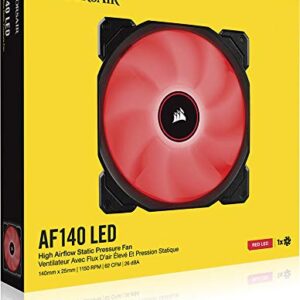 CORSAIR AF140 LED Low Noise Cooling Fan, Single Pack - Red,CO-9050086-WW