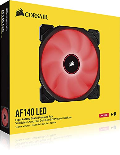 CORSAIR AF140 LED Low Noise Cooling Fan, Single Pack - Red,CO-9050086-WW