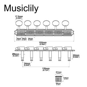 Musiclily Pro 6 inline Vintage Guitar Tuners Split Shaft Tuning Pegs Keys Machine Heads Set for Squier Classic Vibe Fender Strat/Tele Style Electric Guitar, Nickel