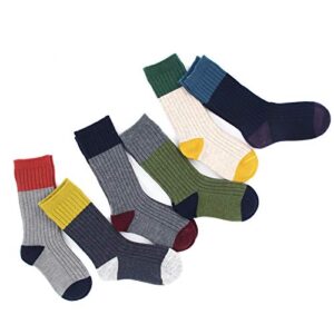 HowJoJo Big Boys Wool Socks Kids Winter Warm Thermal Crew Socks 6 Pack 10-13 Years