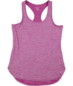 reebok womens singlet racerback tank top, pink, medium