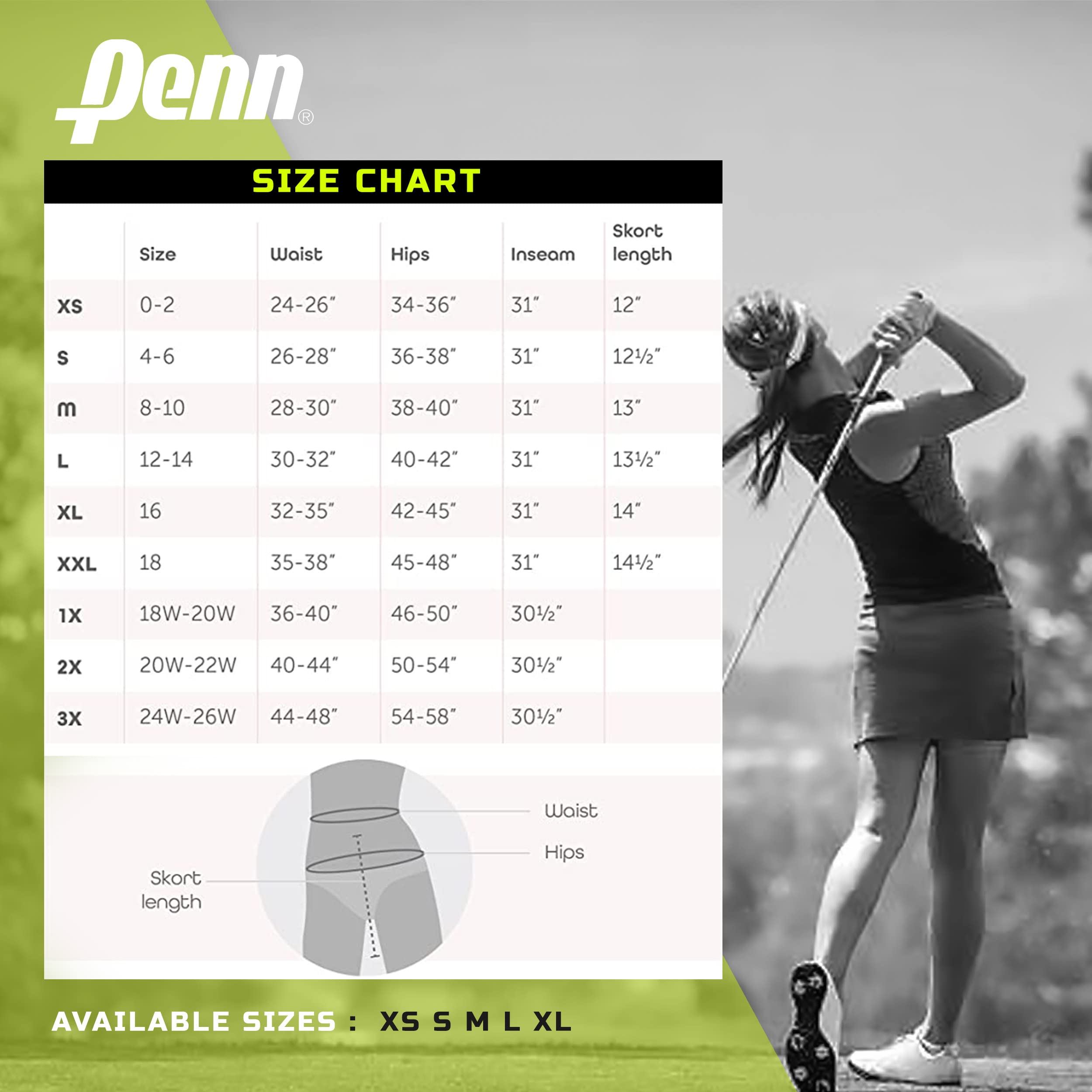 PENN Women's Spike Athletic Mini Skort for Performance Training Tennis Golf & Running - Medieval Blue, Large