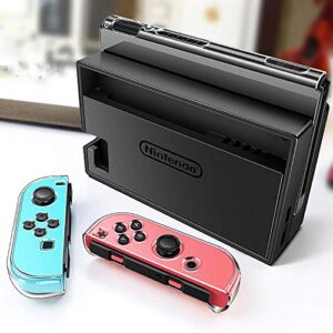 Switch games Accessories - Black Carry Case for Nintendo Switch Joy Con Covers Transparent Switch Hard Cover9H Tempered Glass Screen Protector