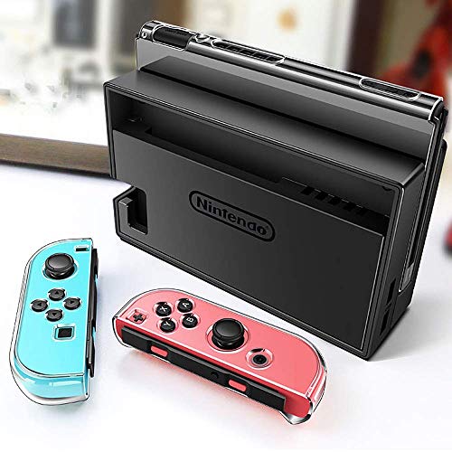 Switch games Accessories - Black Carry Case for Nintendo Switch Joy Con Covers Transparent Switch Hard Cover9H Tempered Glass Screen Protector