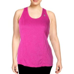 reebok womens singlet racerback tank top, pink, large