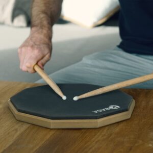 Silent Drum Practice Pad - 12 Inches Double Sided Drum Pad Provides A Great Rebound - Perfect Snare Drum Pad For Quiet Workouts On Snare Drums And On Your Lap