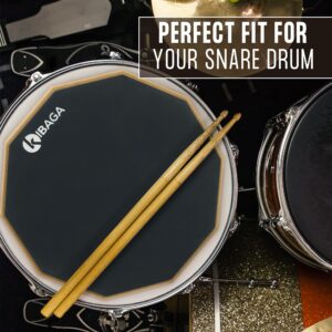 Silent Drum Practice Pad - 12 Inches Double Sided Drum Pad Provides A Great Rebound - Perfect Snare Drum Pad For Quiet Workouts On Snare Drums And On Your Lap