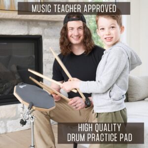 Silent Drum Practice Pad - 12 Inches Double Sided Drum Pad Provides A Great Rebound - Perfect Snare Drum Pad For Quiet Workouts On Snare Drums And On Your Lap