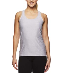 reebok womens space dye print racerback tank top, grey, medium