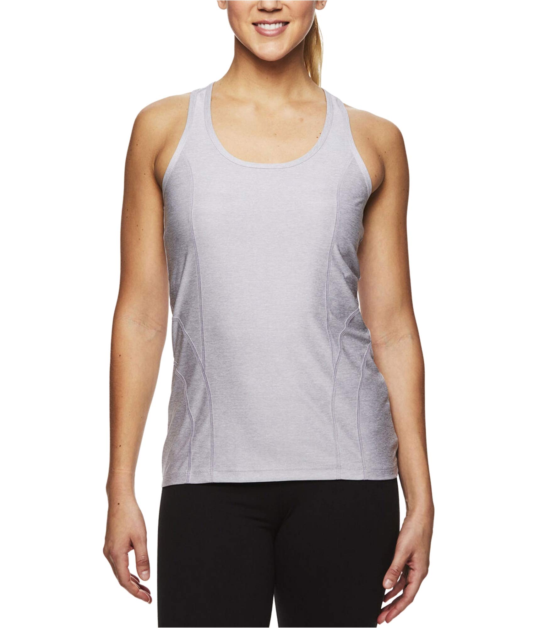 Reebok Womens Space Dye Print Racerback Tank Top, Grey, Medium