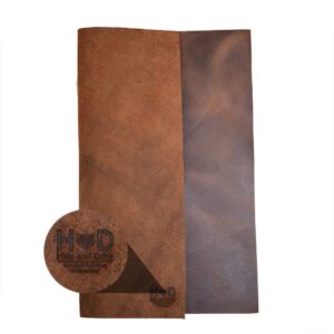 Hide & Drink, Leather Square (24 x 24 in.) 1.8mm Thick for Crafts, Tooling, Hobby Workshop, Bourbon Brown