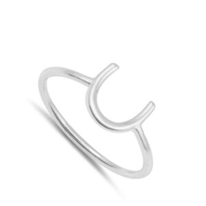 Horseshoe Good Luck Dainty Simple Fun Ring .925 Sterling Silver Band Size 4