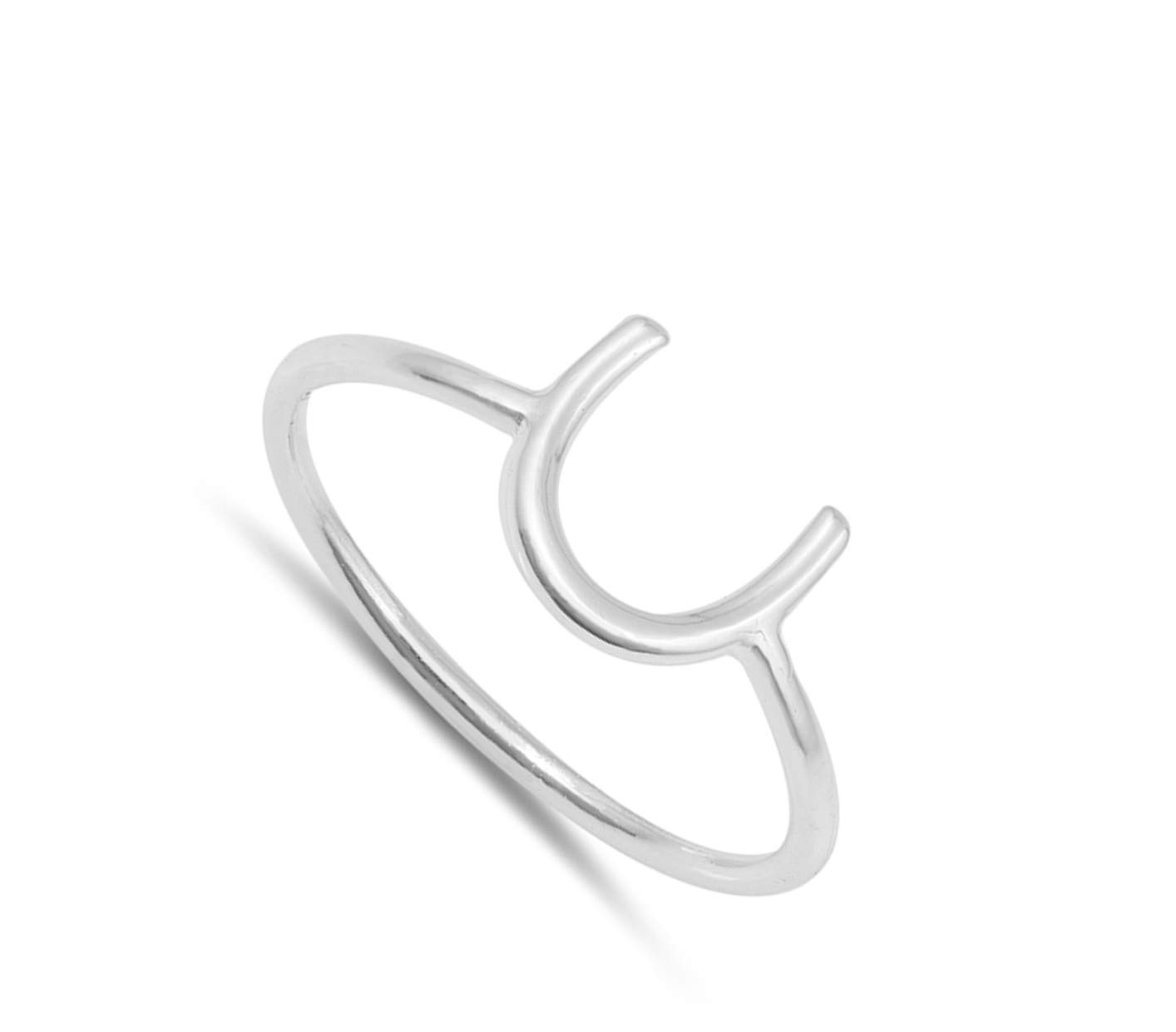 Horseshoe Good Luck Dainty Simple Fun Ring .925 Sterling Silver Band Size 4