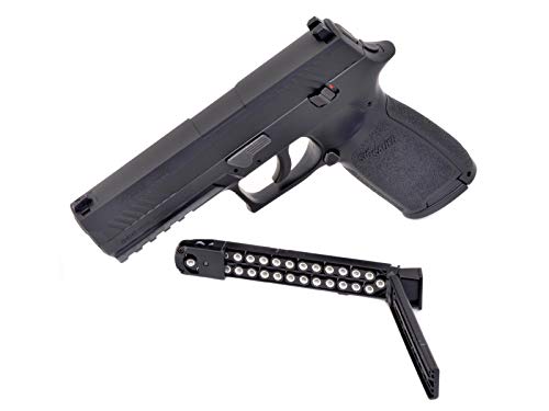 SIG Sauer P320 Airgun .177 Cal 30 Rd with CO2 12 Gram (15 Pack) and 500 Lead Pellets Bundle (Black)