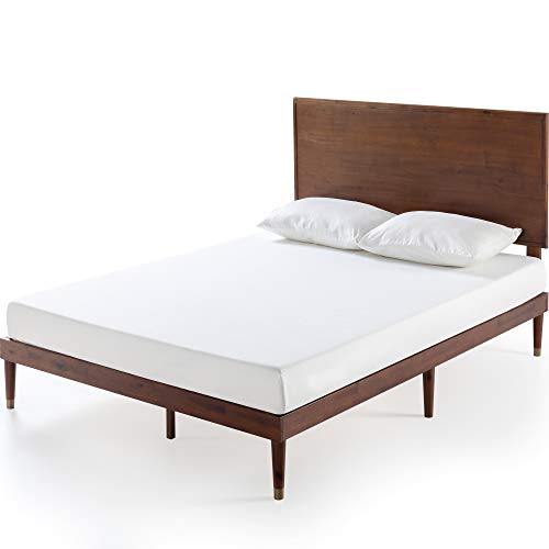 ZINUS Raymond Wood Platform Bed Frame with Adjustable Wood Headboard, Solid Wood Foundation, Wood Slat Support, No Box Spring Needed, Easy Assembly, King, 80.3"L x 76"W x 38.4"H, Brown