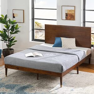 ZINUS Raymond Wood Platform Bed Frame with Adjustable Wood Headboard, Solid Wood Foundation, Wood Slat Support, No Box Spring Needed, Easy Assembly, King, 80.3"L x 76"W x 38.4"H, Brown