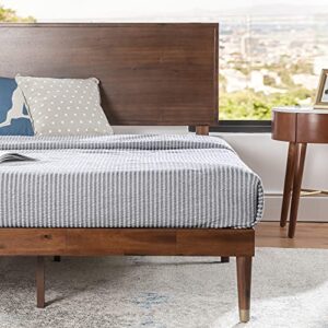 ZINUS Raymond Wood Platform Bed Frame with Adjustable Wood Headboard, Solid Wood Foundation, Wood Slat Support, No Box Spring Needed, Easy Assembly, King, 80.3"L x 76"W x 38.4"H, Brown