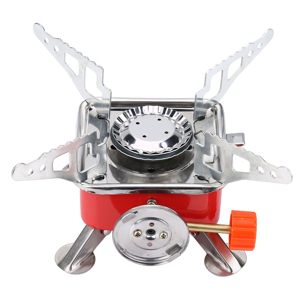 Ultralight Camping Stove TOPINCN Portable Mini Outdoor Folding Metal Camping Gas Stove Windproof Furnace Backpacking Hiking