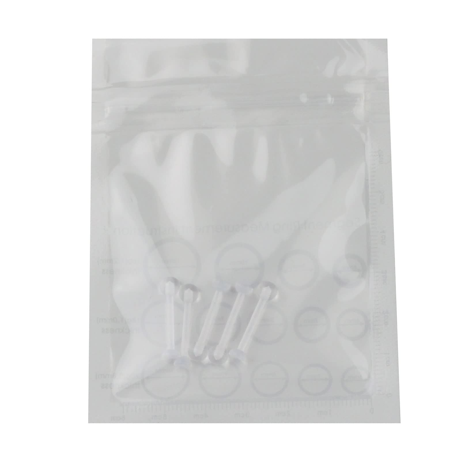 NewkeepsR 5pcs-14G(1.6mm) Thickness, 16mm(5/8'') Length, Bioplast Flexible Clear Tongue Ring Plastic Retainer, Unnoticeable Flat Labret Spacers