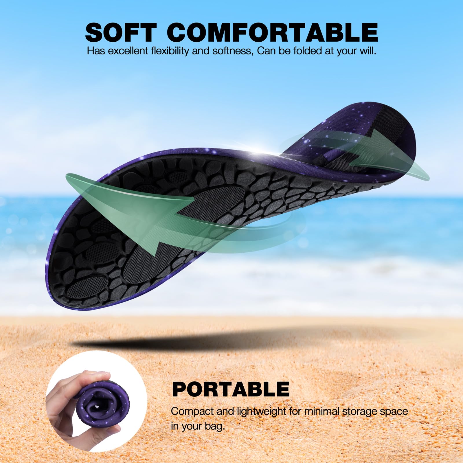 SIMARI Water Shoes for Women Men Aqua Socks Swim Surf Beach Barefoot Yoga Travel Camping Essentials Kayak Boat Accessories Quick-Dry Non Slip Adult Youth SWS002