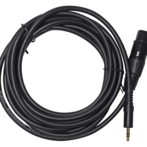 ROCKVILLE 10 Ft. Metal XLR Female to 1/8" TRS Cable-100% Copper (RXLR-AUX),Black