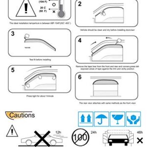 4pcs Side Window Deflector Window Visors Out-Channel Style for Ford Escape 01-12 for Mazda Tribute 08-11 for Mercury Mariner 05-11 Sun Rain Guard