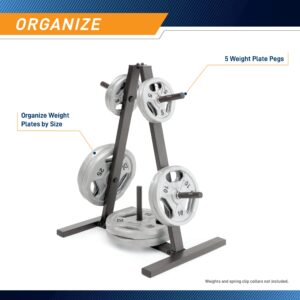 Marcy Standard Weight Plate Tree for 1-Inch Plates for Home Gym, 300 lb. Max. Capacity PT-5733