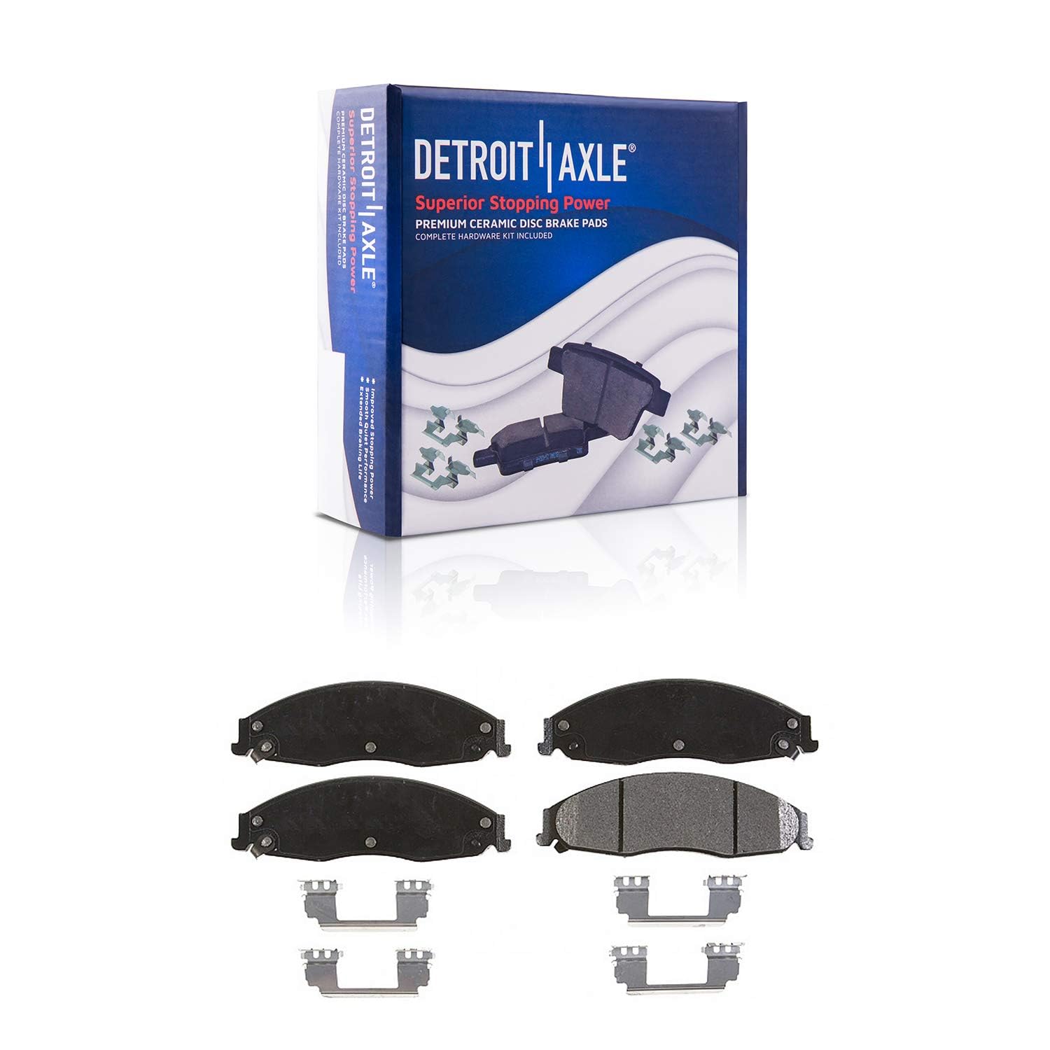 Detroit Axle - Brake Kit for 2003-2007 Cadillac CTS 11.92" inch Front & 11.73" inch Rear Disc Brake Rotors Ceramic Brakes Pads 2004 2005 2006 Replacement