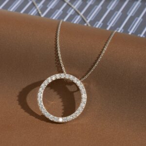 Ross-Simons 2.25 ct. t.w. CZ Eternity Circle Pendant Necklace in Sterling Silver. 20 inches