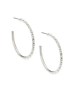 kendra scott veronica hoop earrings in rhodium iridescent crystal