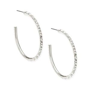 Kendra Scott Veronica Hoop Earrings in Rhodium Iridescent Crystal