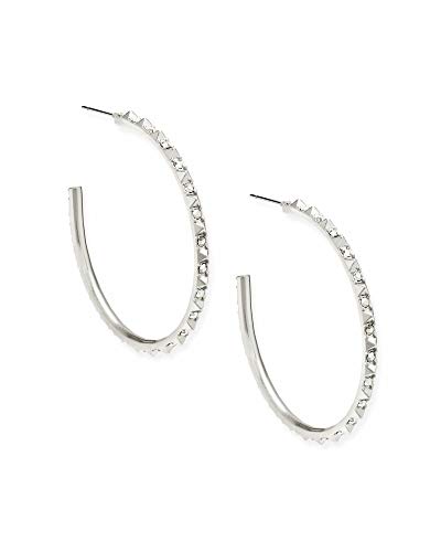 Kendra Scott Veronica Hoop Earrings in Rhodium Iridescent Crystal