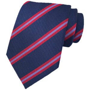 MENDENG Ties for Men Silk Mens Ties Blue Burgundy Stripe Necktie Formal Men's Neckties Business Woven Jacquard Neck Tie