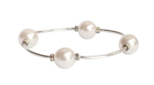 made as intended crystal white pearl blessing bracelet, regular size