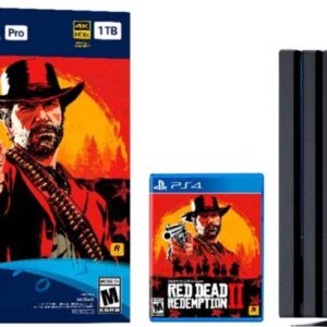 New Sony PlayStation 4 Pro 1TB Red Dead Redemption 2 Console Bundle with HDR Technology for 4K TV Gaming - Jet Black