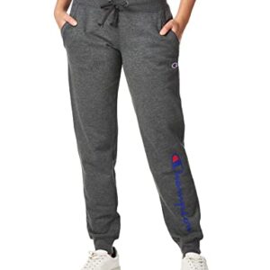 Champion Women's Powerblend Joggers, Script Logo, Granite Heather-Y07459, X-Small