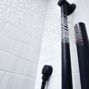 Moen Modern Matte Black Eco-Performance Handshower Handheld Shower with 30-Inch Slide Bar and 69-Inch Metal Hose, 3887EPBL